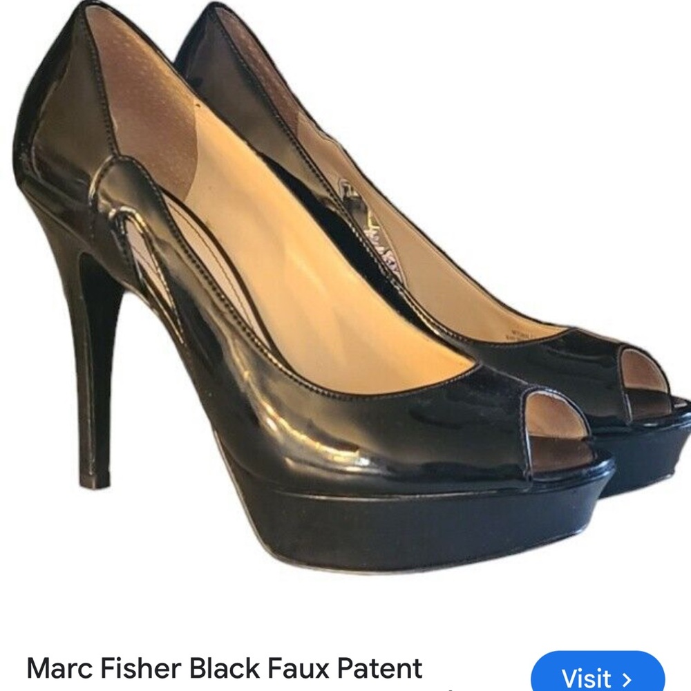 Marc Fisher Black Patent Platform Heels